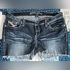 Series 31 Amethyst Jean Cut Off Shorts 17” Waist